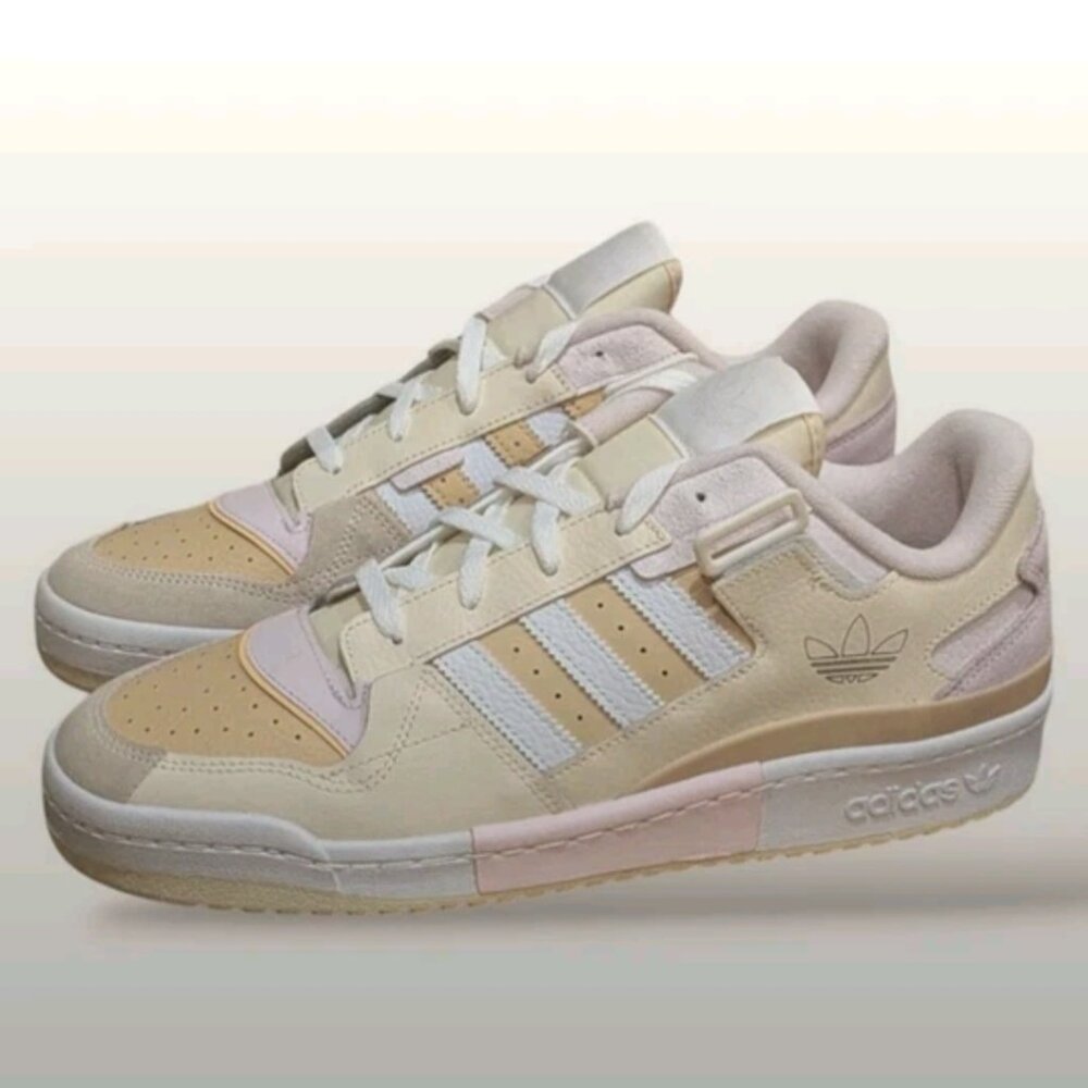 Adidas Forum Exhibit Low Sneakers Mens Size 12 Ecru Tint/Halo Amber GW6346 EUC